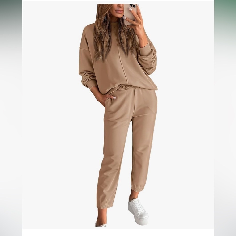 Stylish Tan Women's Jogger Set